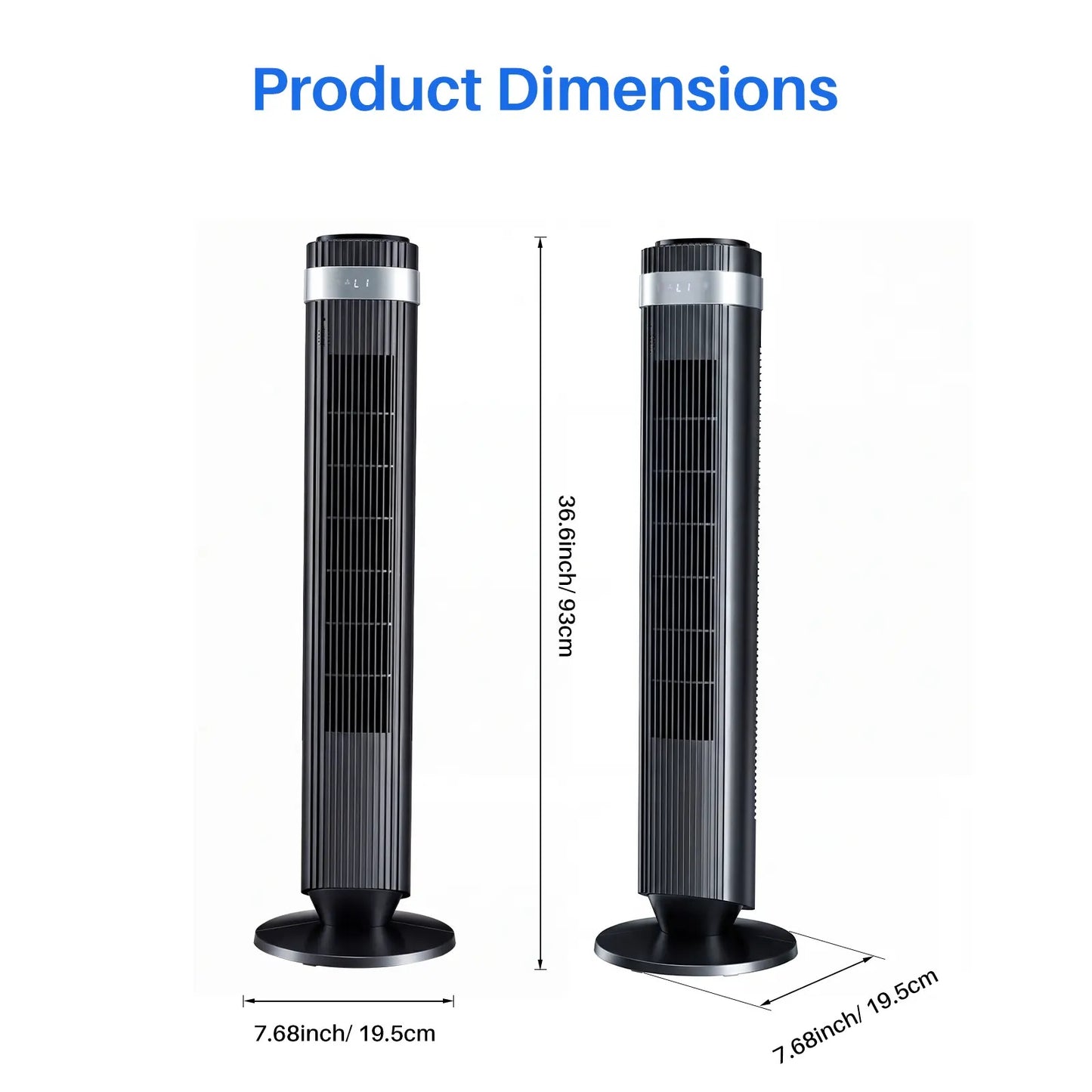 New Bladeless Tower Fan, 28dB Quiet Standing Fan with 12 Hour Timer & Smart Auto Mode, 64° Oscillating Cooling Fan for Bedroom Home Office