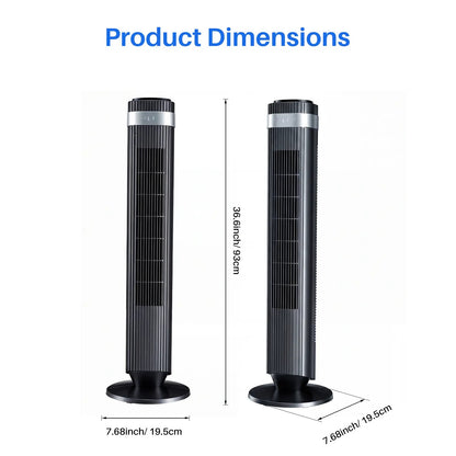New Bladeless Tower Fan, 28dB Quiet Standing Fan with 12 Hour Timer & Smart Auto Mode, 64° Oscillating Cooling Fan for Bedroom Home Office