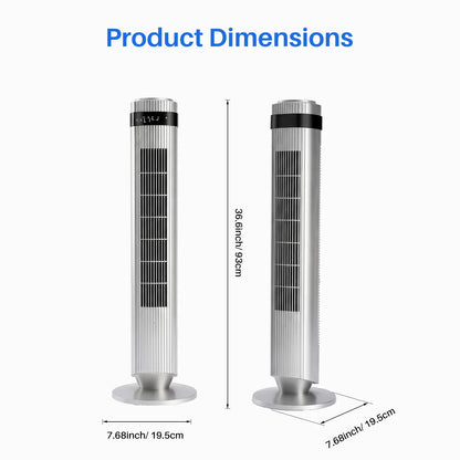 New Bladeless Tower Fan, 28dB Quiet Standing Fan with 12 Hour Timer & Smart Auto Mode, 64° Oscillating Cooling Fan for Bedroom Home Office
