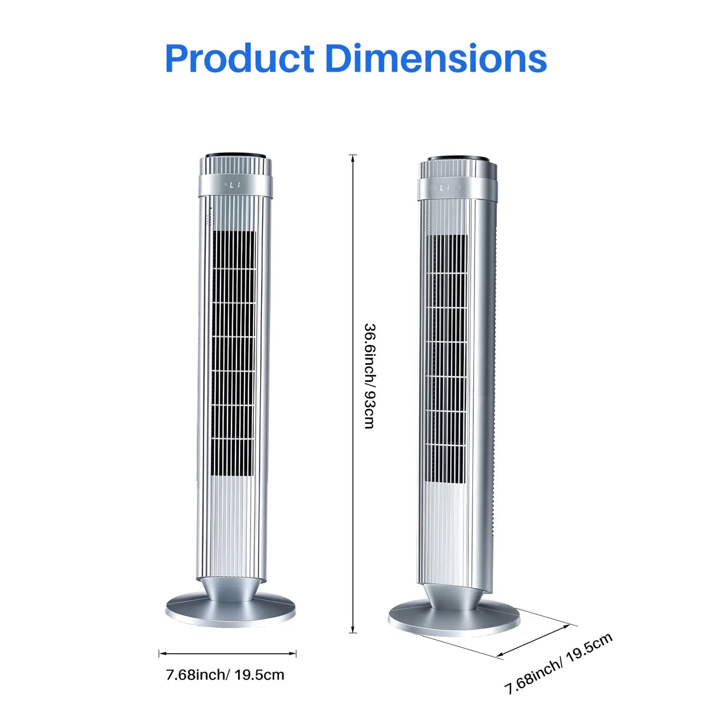 New Bladeless Tower Fan, 28dB Quiet Standing Fan with 12 Hour Timer & Smart Auto Mode, 64° Oscillating Cooling Fan for Bedroom Home Office