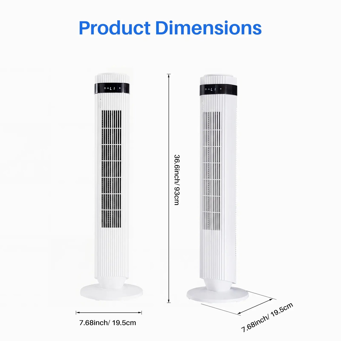 New Bladeless Tower Fan, 28dB Quiet Standing Fan with 12 Hour Timer & Smart Auto Mode, 64° Oscillating Cooling Fan for Bedroom Home Office